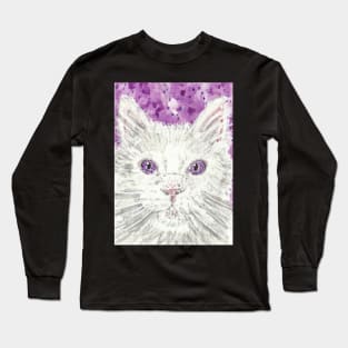 Purple eyed  cutie cat Long Sleeve T-Shirt